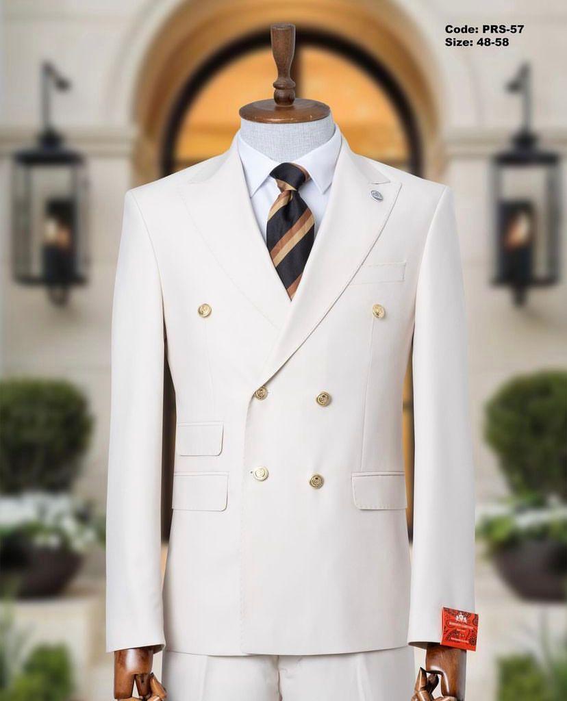 Le Costume Croisé Blanc Cassé