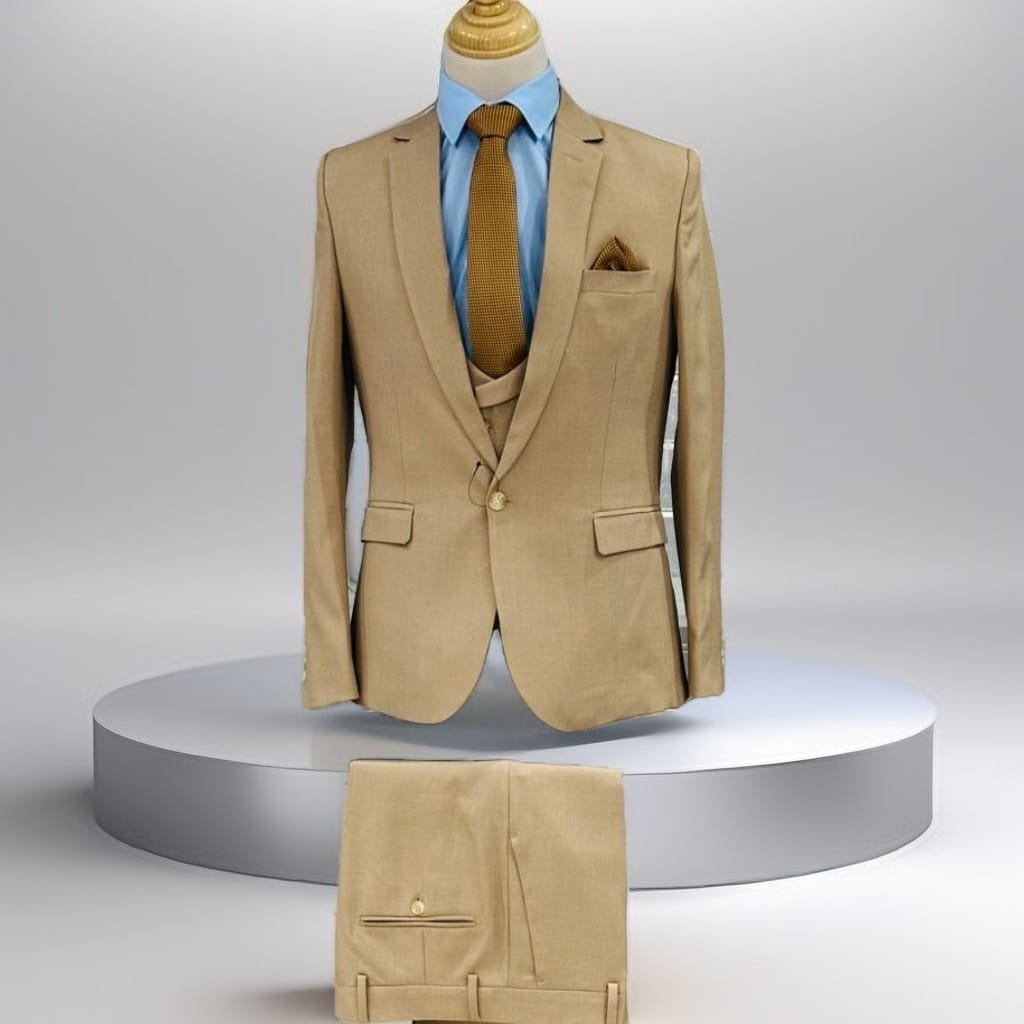 Costume Marron Trois Pièces – Élégance Naturelle & Charme Intemporel