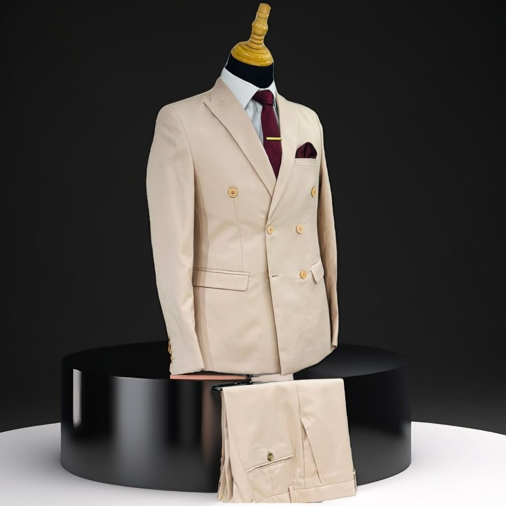Costume Croisé Saumon – Audace & Élégance Moderne