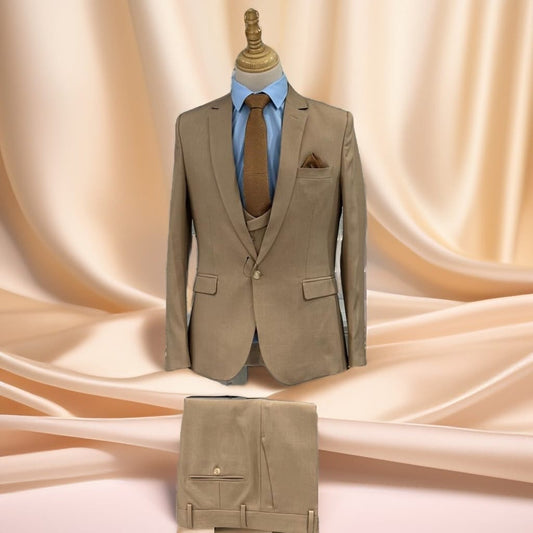 Costume Marron Trois Pièces – Élégance Naturelle & Charme Intemporel